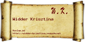 Widder Krisztina névjegykártya