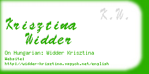 krisztina widder business card